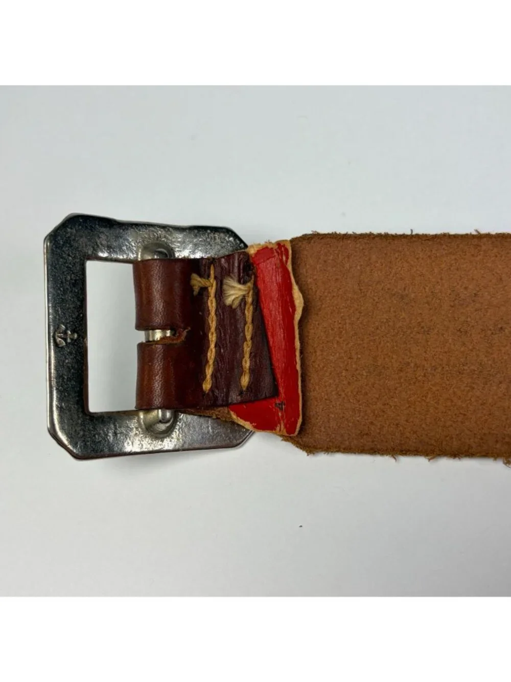 Vintage Red Head Leather Ammo Belt 35 Cartridge Loops North & Judd Buckle Vtg